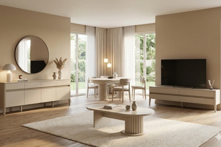 Hisar Yemek Odası Takımı: Heykelsi Tasarım ve Beyazın Ferahlığı